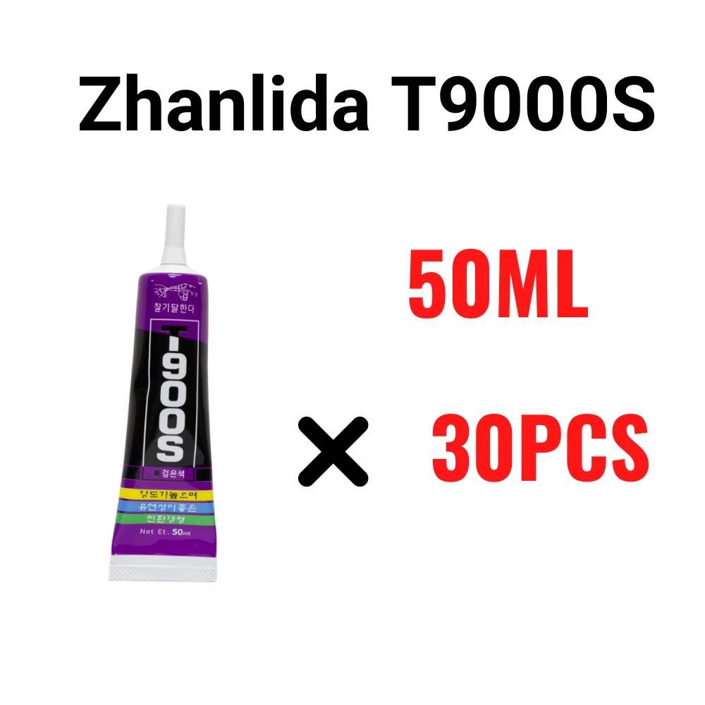 30PCS Pack Zhanlida T9000S 50ML Black Contact Adhesive MultiPurpose Super Strong Emiconductor Jewelry Phone Case Repair Glue