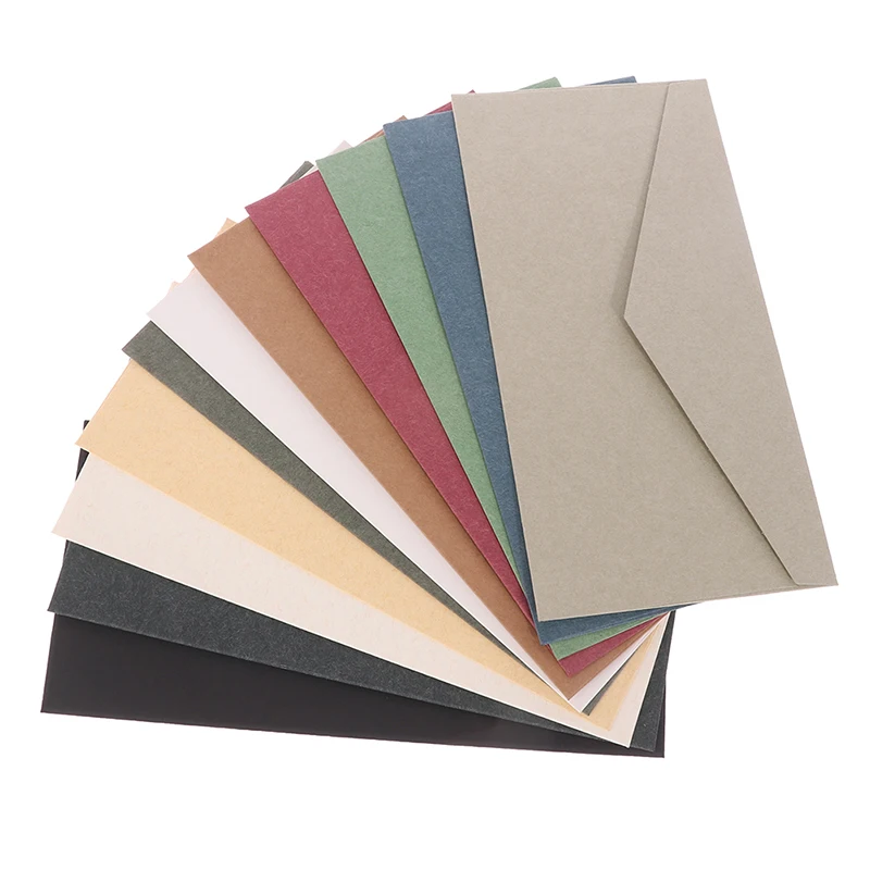 

10pcs Vintage Retro Colored Blank Kraft Paper Envelopes Wedding Party Invitation Envelope Greeting Cards Gift Envelope 22*11cm