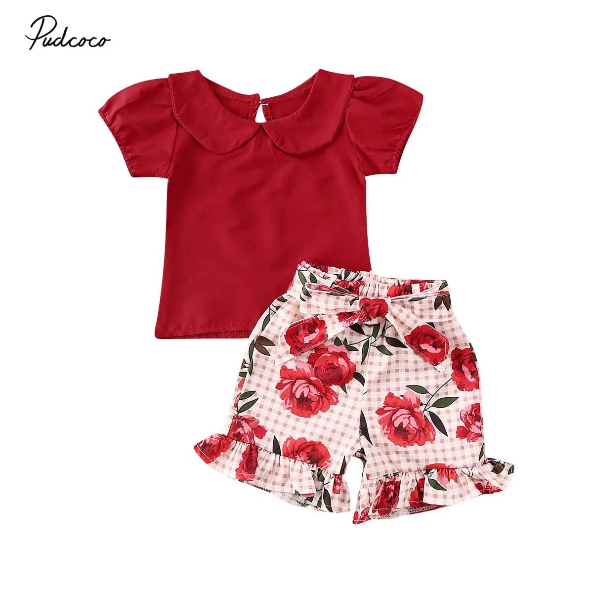 Лето 2020 одежда для малышей топ на День святого Валентина маленьких девочек