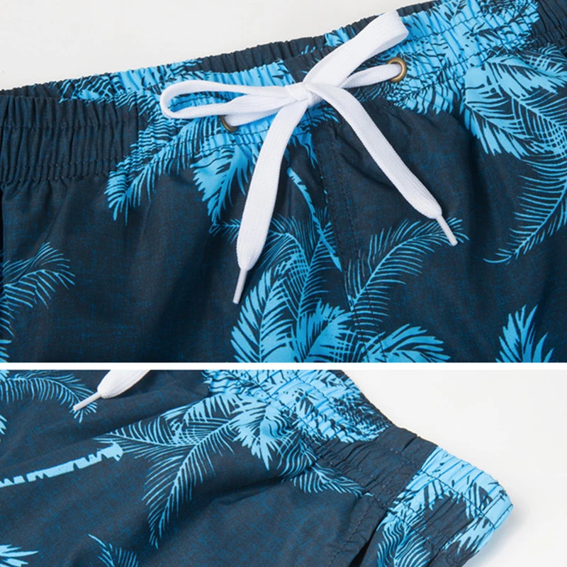 

Fashion Summer Quick-Drying Beach Shorts Men's Print Swimming Trunks High Elastic Waist Drawstring Short Casual Surffing Short