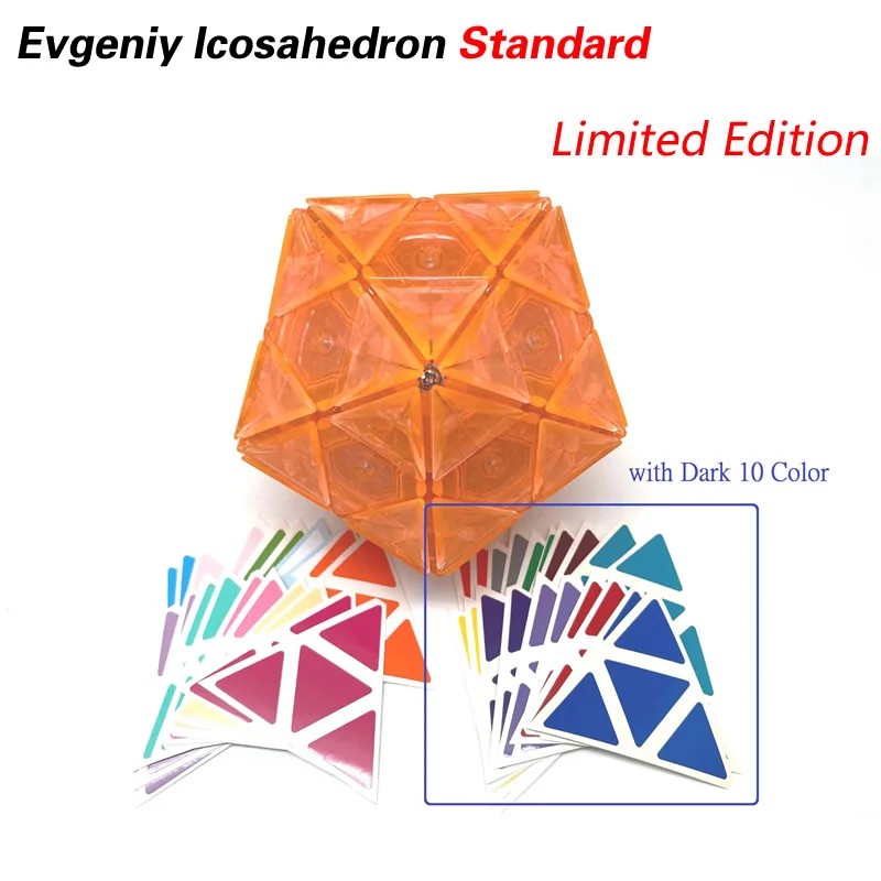 

Evgeniy Icosahedron Standard Ice Orange Body Magic Cube DIY Stickers Neo Speed Twisty Puzzle Brain Teasers Educational Toys