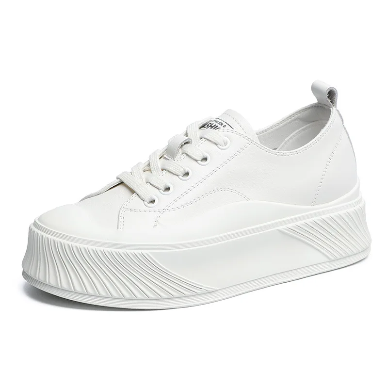 

Leather small white shoes women's shoes 2021 spring and autumn leisure board shoes top layer cow leather muffin biscuit shoes