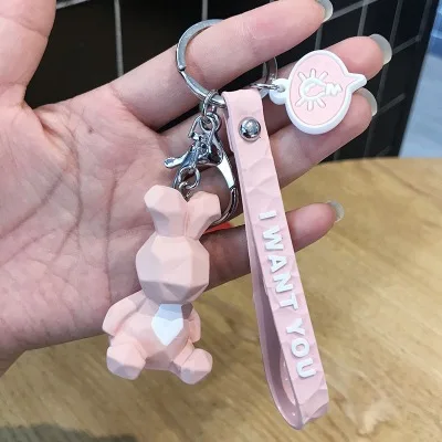 Мультяшная Геометрическая граненая динозавр игрушечная панда брелок для ключей