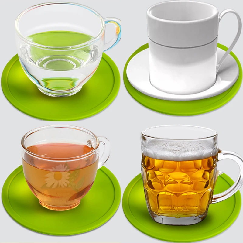 Цветные силиконовые подставки 3 9 дюйма термостойкий Коврик для чайной чашки в