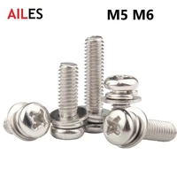 nickel plated m5 m6 cross recessed pan round head screw set carbon steel phillips machine screw sets