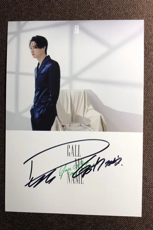 Ручной подписанный GOT7 JB Defsoul фото с автографом позвоните мое имя 5*7 K-POP 102019O