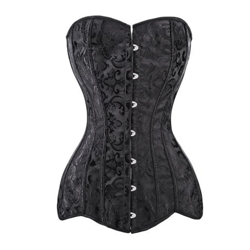 Comeonlover Готический корсет с пряжкой готический на шнуровке вышивкой 14 стальной