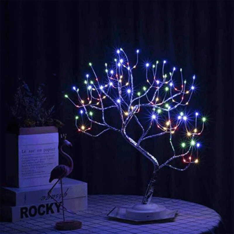 

DIY Creative Copper Wire Tree Light 108 USB Small Table Lamp Lantern Home Decoration Desktop Decoration Bonsai LED Night Light