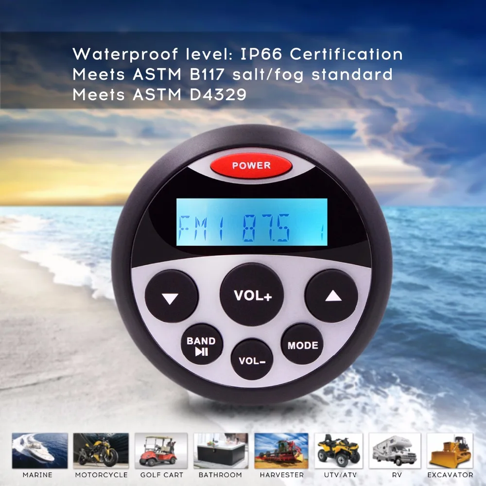 HASDA Водонепроницаемый морской радио Bluetooth медиа стерео приемник аудио FM AM Для Мотоцикла яхты лодки бассейна гольф тележки спа UTV ATV