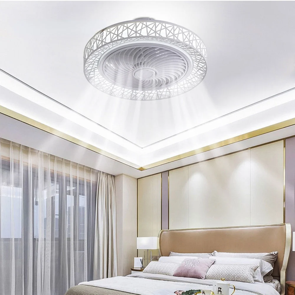 Вентилятор потолочный светодиодный бесшумный 50 см с ДУ | Освещение