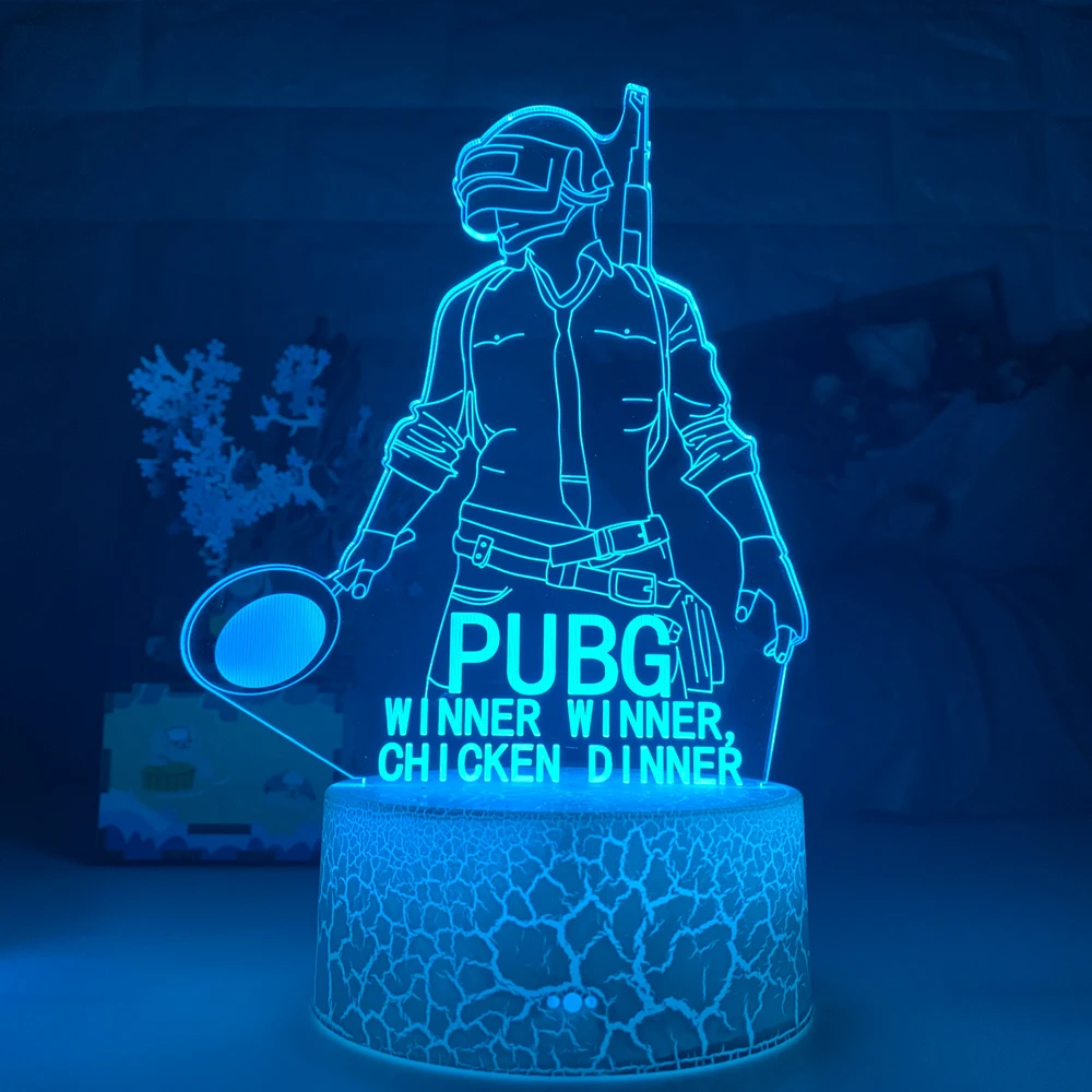 

3D LED Night Light Game PlayerUnknown's Battlegrounds 16 Colors Changing Remote Control Nightlight Cool Event Prize Lamp PUBG