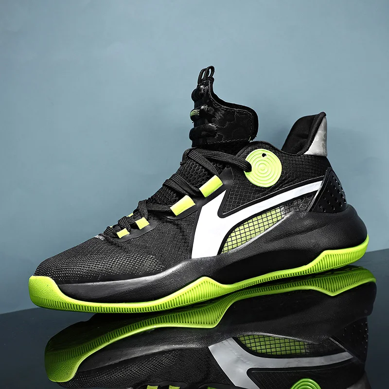 

Новые Высокие баскетбольные туфли, мужские уличные кроссовки, мужская износостойкая дышащая Спортивная обувь унисекс