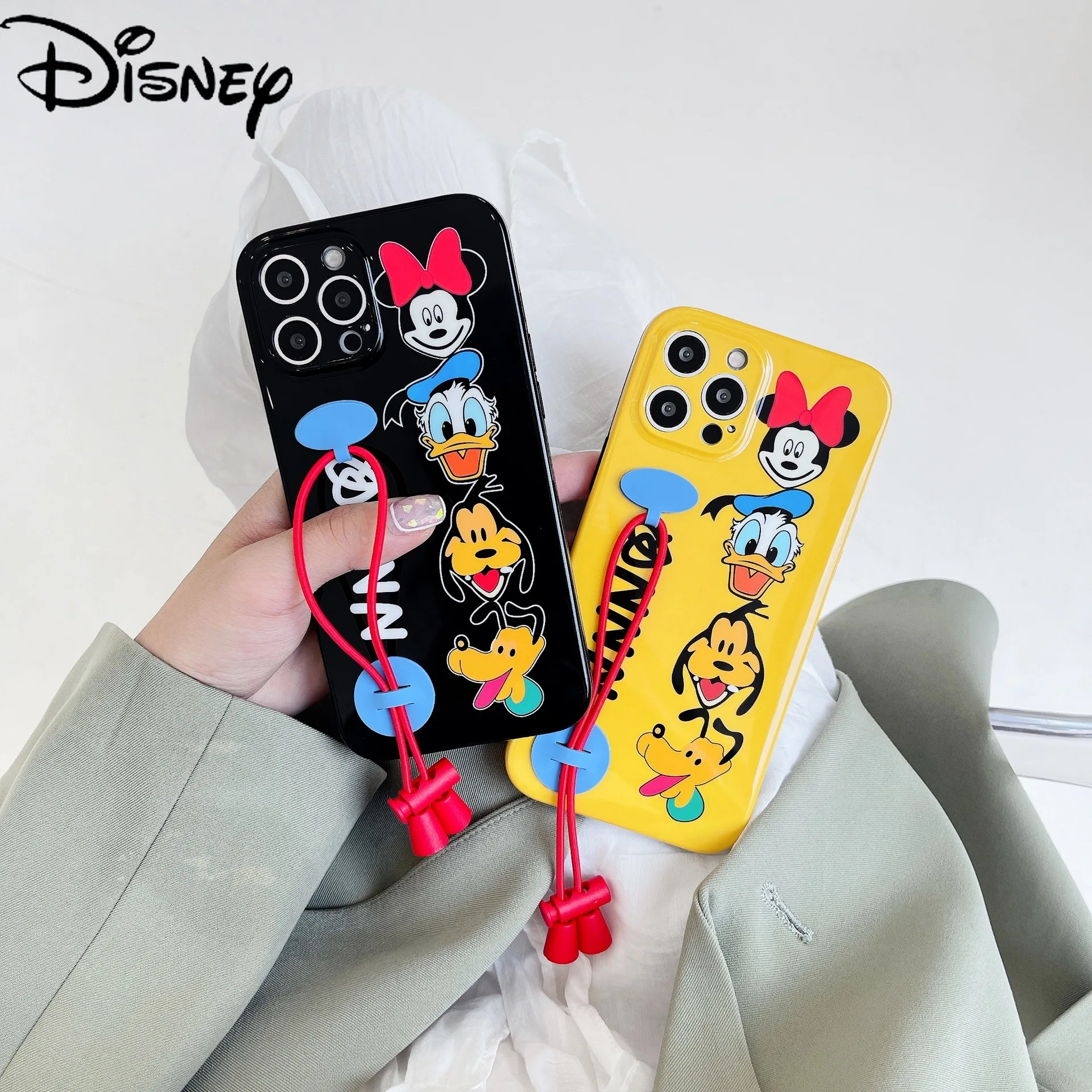 

Disney wristband phone case for iPhone12 12Pro 12Promax 11 Pro 11Promax Mini X XS MAX XR 7 8 Plus cartoon protective cover