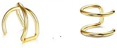 gold XC BUENOS Fashion, золотой хрящ, панк, каффы для ушей, женские клипсы, серьги, не пирсинг, крест, полые C серьги с узором, клипсы, ювелирные изделия - Окраска металла: gold XC
