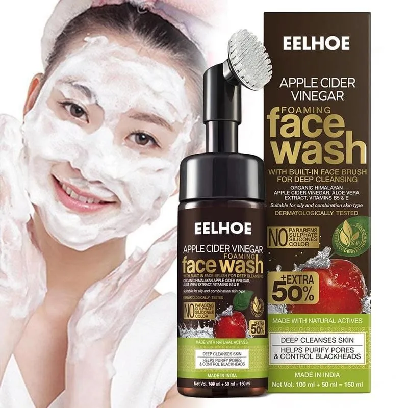 150ml Organic Apple Cider Vinegar Foaming Face Wash With Built-in Brush Foaming Cleanser Face Cleaning
150ml Organic Apple Cider Vinegar Foaming Face Wash With Built-in Brush Foaming Cleanser Face Cleaning
