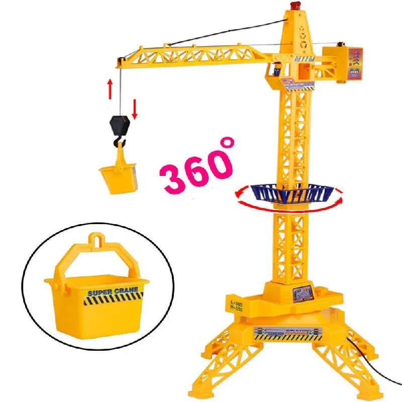 

1:64 Electric Remote Control Tower Crane Cable Channel 4 Remote Control Engineering Toys Engineering Crane Gifts Children's Toy