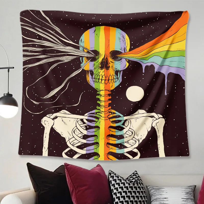 

galaxy Skull 3D Printing Tapestrying Rectangular Home Decor Wall Hanging Halloween style wall hanging