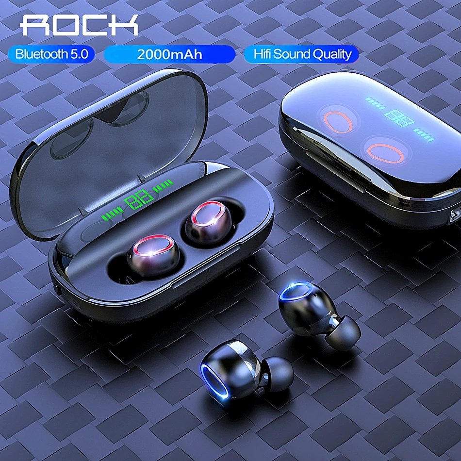 ROCK Mini TWS настоящие беспроводные Bluetooth наушники стерео Спортивная гарнитура с зарядным устройством микрофон для iPhone XS MAX Xiaomi