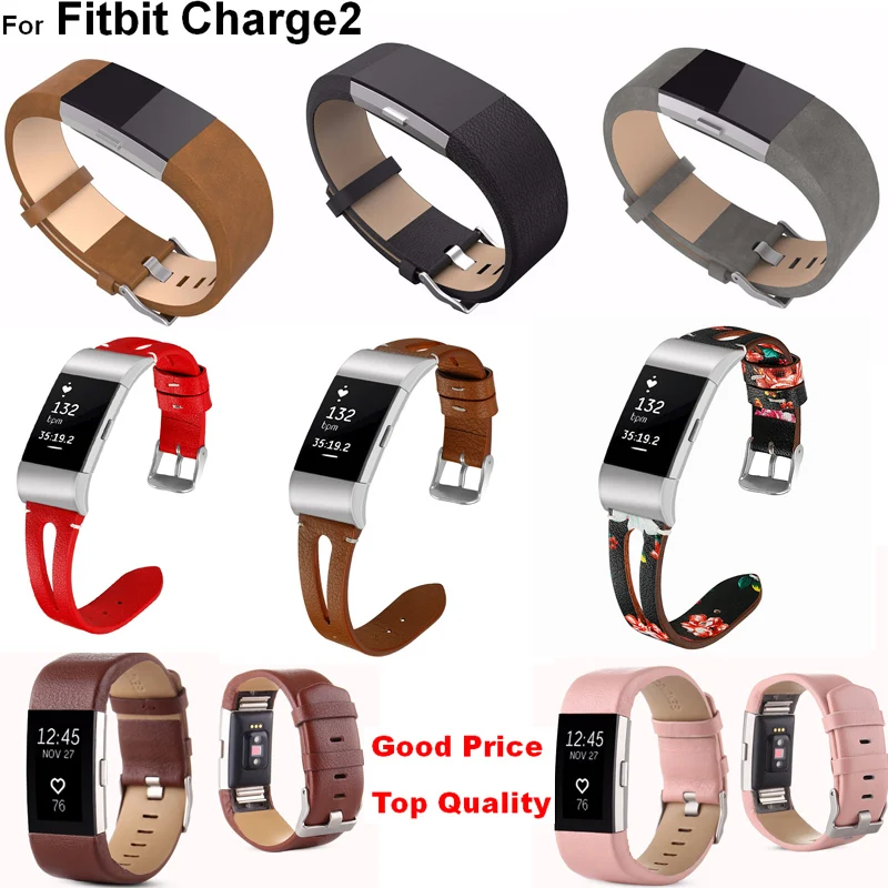 Высококачественный кожаный ремешок для часов браслет умных Fitbit Charge 2 сменный