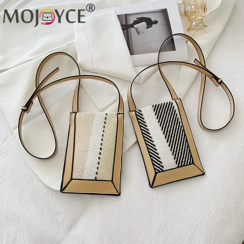 

Богемная Женская плетеная мягкая кожаная дизайнерская сумочка из искусственной кожи в полоску, маленькие сумочки в стиле пэчворк, сумка че...