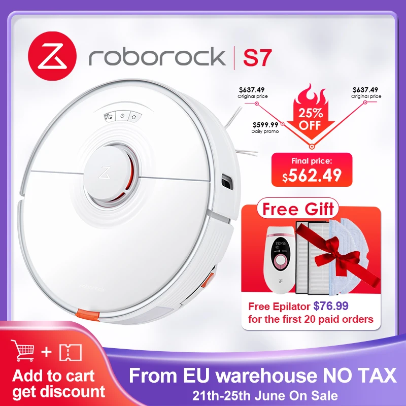 Робот-пылесос Roborock S7, ультразвуковая уборка ковров, уборка ковров, обновленная система уборки, поддержка alexa, для дома, smart S5 max, новинка, 2021 - изображение
