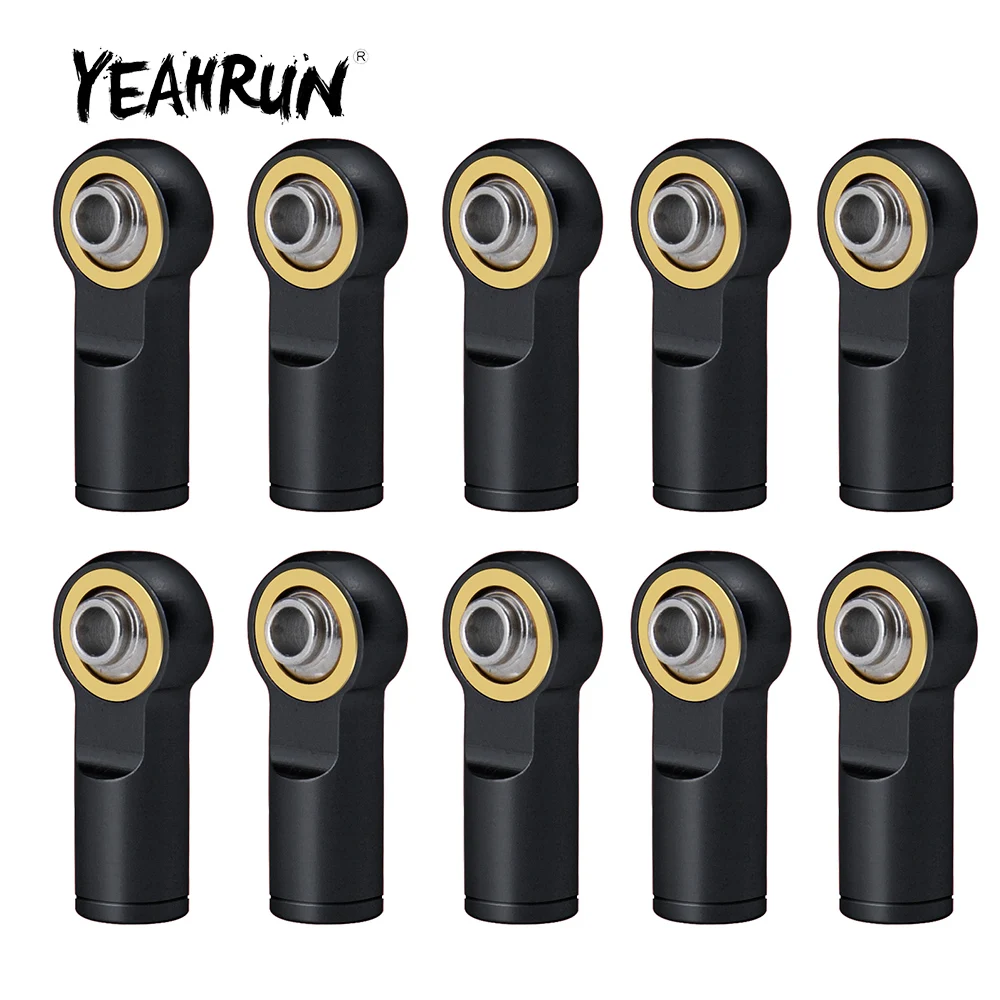 YEAHRUN 10Pcs 22mm M4 Metal Alloy Tie Rod Ball Head End Joint CounterClock-wise Thread for Axial SCX10 1/10 RC Crawler Car Truck
