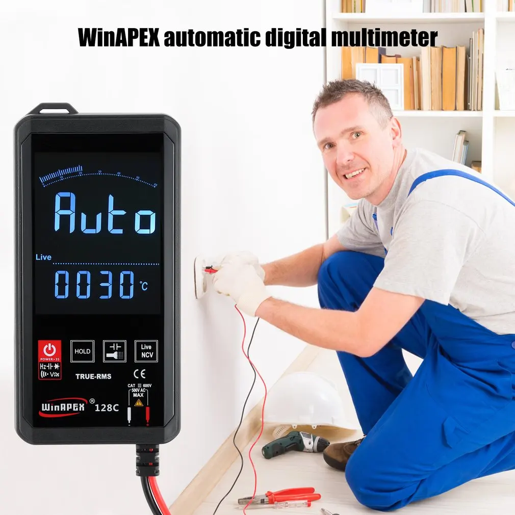 

Touch Screen Multimeter Automatic Digital 128C DC Analog Bar True RMS Tester Multimeter Transistor Capacitor NCV Testers Meter