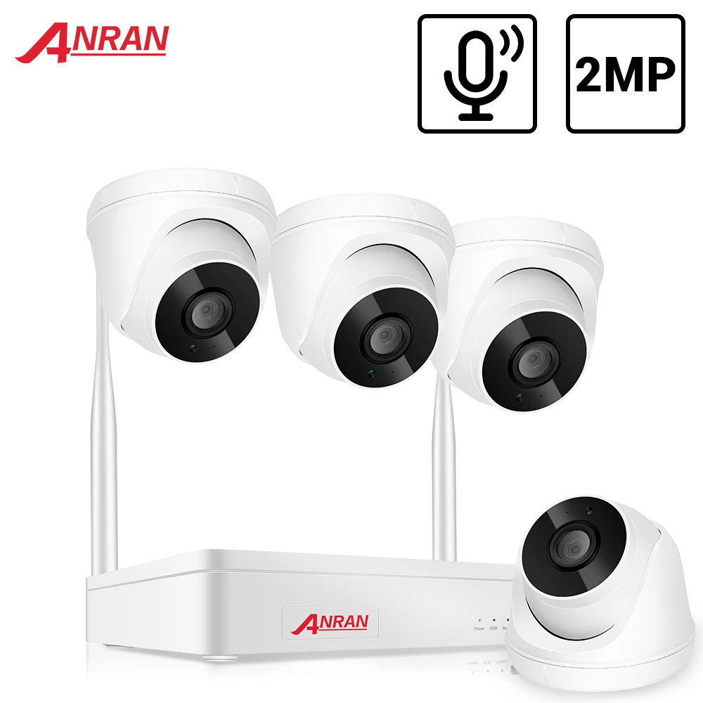 

ANRAN H.265 1080P Wireless CCTV System 2MP Indoor Audio IP Camera NVR Recorder Video Security Camera System Surveillance Kit