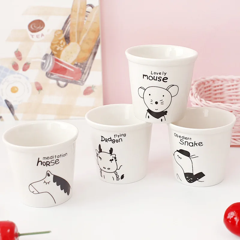 Zakka маленькие чайные чашки с китайским зодиаком милая керамическая кружка