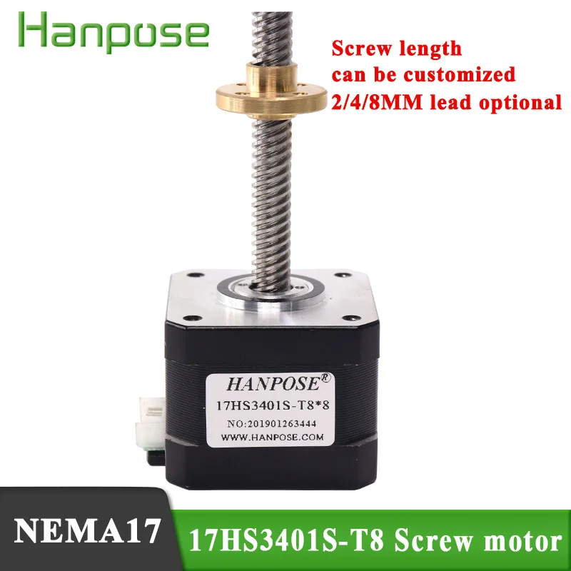 Шаговый двигатель Nema17 17HS3401S T8 310 мм линейный z мотор с винтовой штангой и