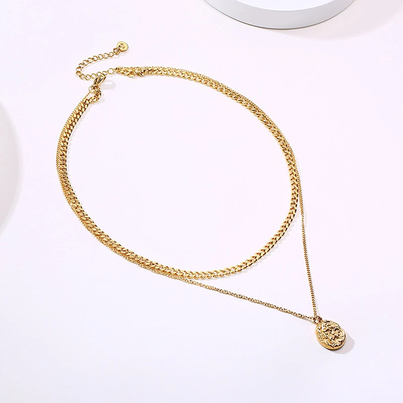 

Vnox Layered Gold Tone Necklace for Women Irregular Coin Pendant Elegant Party Jewelry Anniversary Xmas Gift