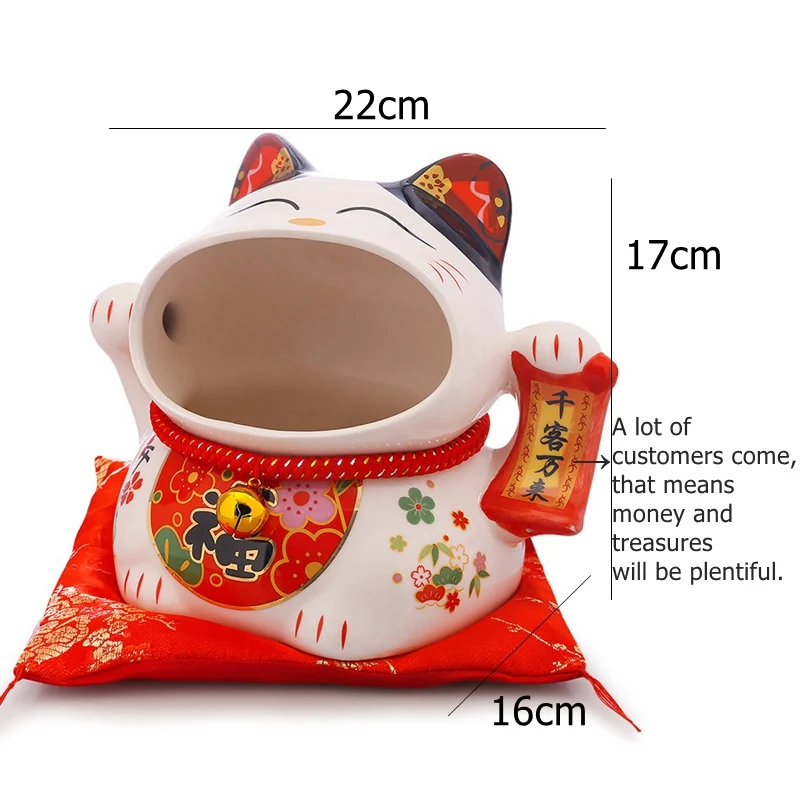 8 дюймовая керамическая коробка для конфет Maneki Neko копилка денег с кошечкой банка
