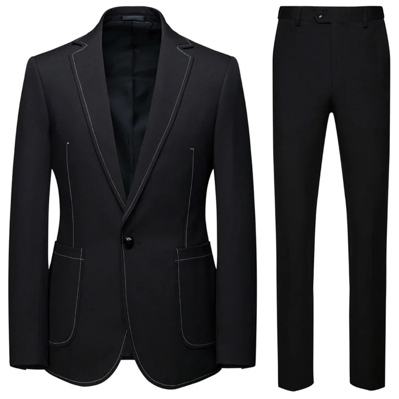 

2019New Casual Suits Two Piece Groom Best Man Two Wedding Buttons Men's Business Clothing Groom Suit Male High-quality Goods