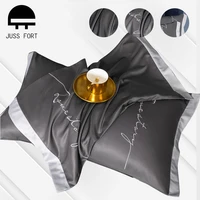 luxury satin silk pillowcase nordic ins embroidery pillow case for healthy silky sleeping pillowcase bed pillows cover 48x74cm