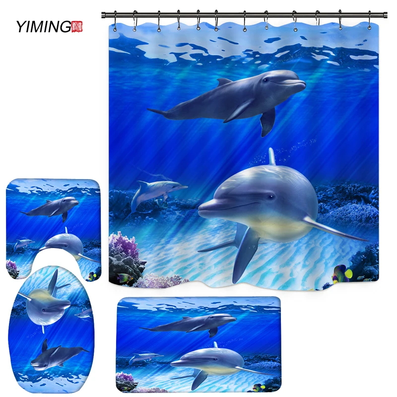YIMING Ocean dolphin глубокая морская Акула полиэстер водонепроницаемая занавеска для