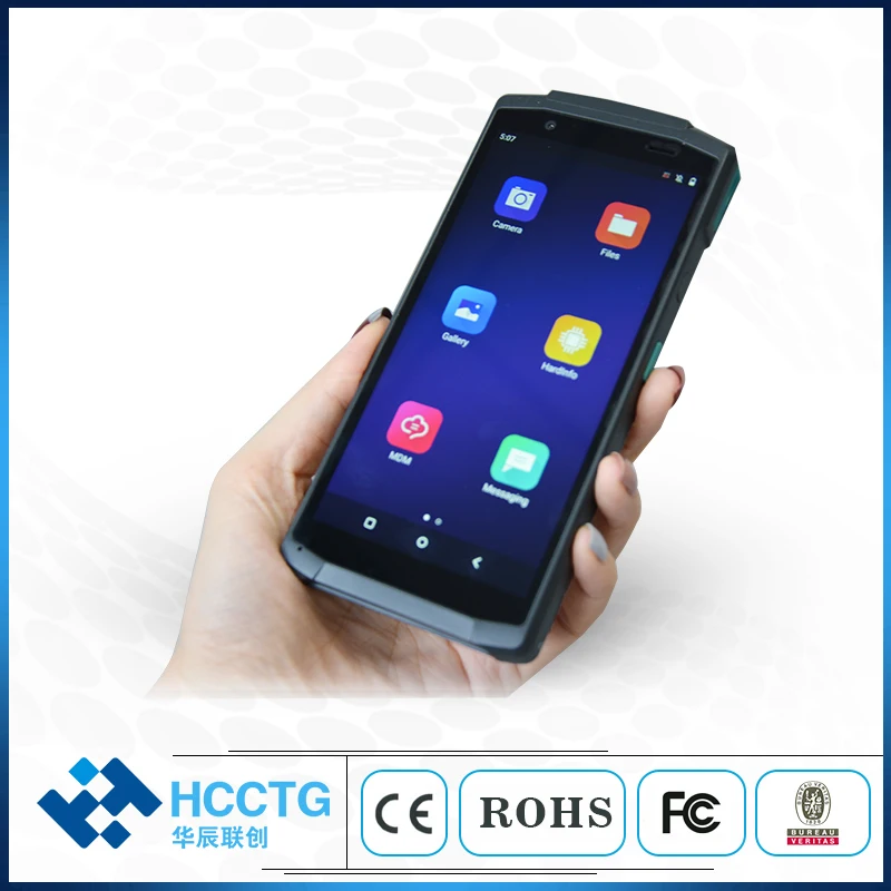 EMV PCI Оук Android 10 0 5 7 дюймов ручной терпинал POS 2 ГБ + 16 4G Wi-Fi Bluetooth MSR чип NFC 1D QR код 2D