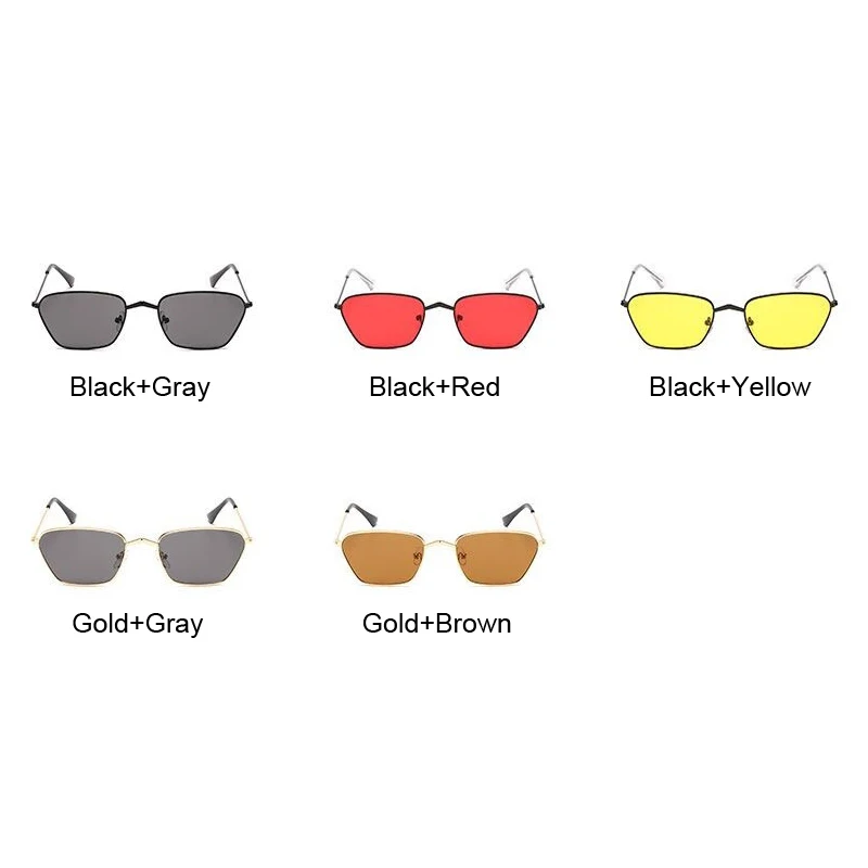 

Metal Square Small Frame Sunglasses Men Women Classic Vintage Red Yellow Film Fashion Mirror Sun Glasses Female Male