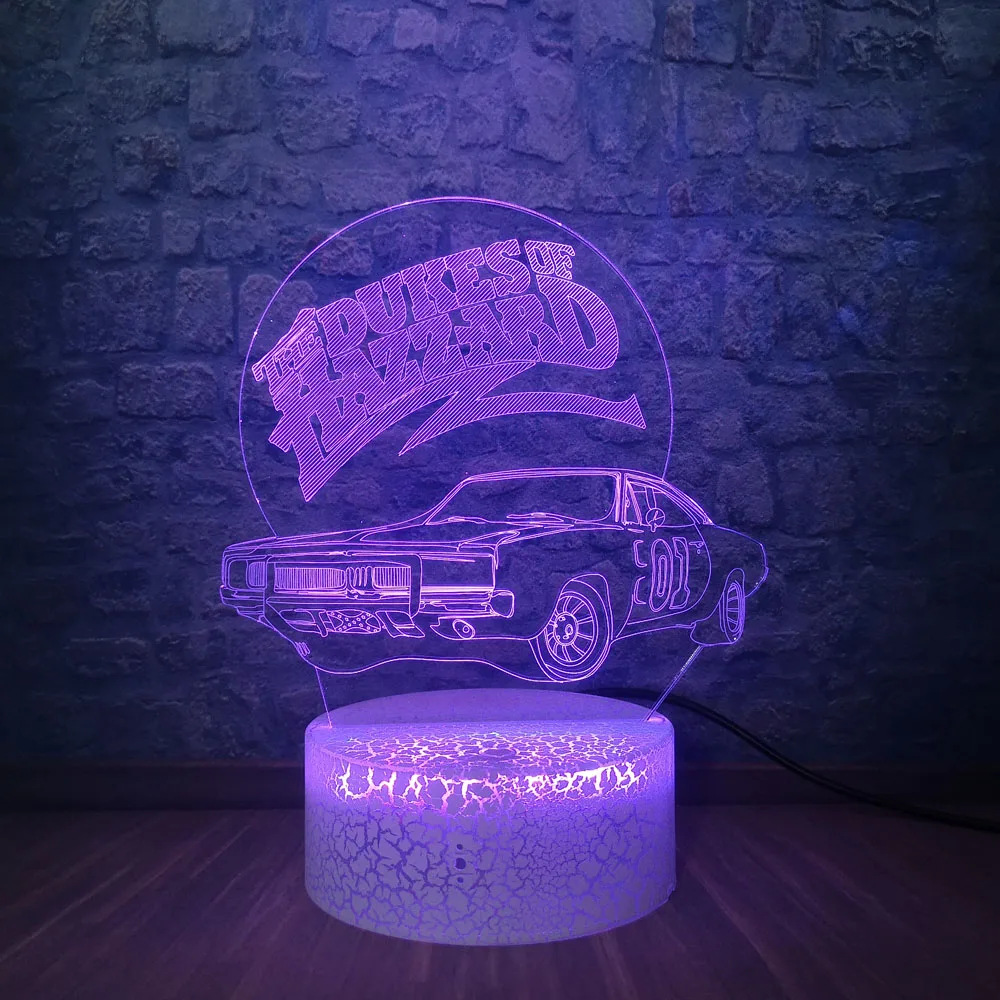 3D Hazzard Автомобильная моделирующая настольная лампа визуальные Светодиодные
