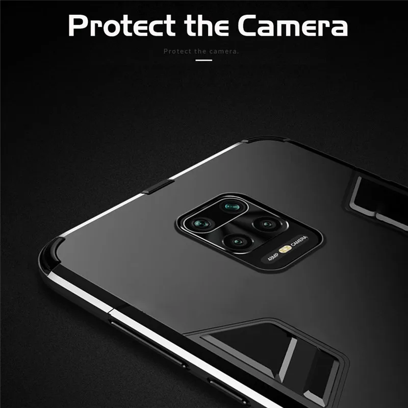 

note 9s Armor Protective Case on Redmi note 9s Xiomi redmi note 9 pro max Hard Stand Case For Xiaomi Redme note 9 pro note 9pro