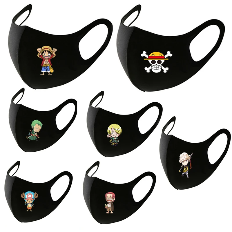 

Модная маска с принтом аниме череп Обезьяна D Луффи Зоро сандзи аксессуары для косплея многоразовые пыленепроницаемые искусственные моющи...