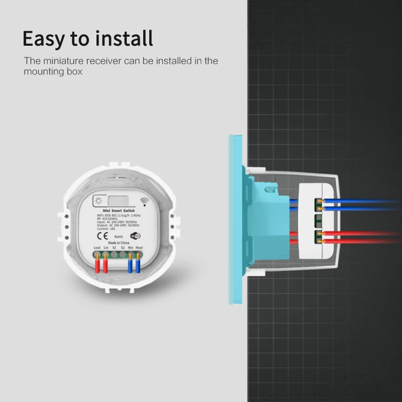 

Mini Tuya Wifi DIY Switch Supports 16A Control Smart Home Automation Module Works With Light Switch Work With Google Home Alexa