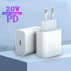 Сетевое зарядное устройство PD, 20 Вт, быстрая зарядка 3,0, USB Type-C адаптер, быстрая зарядка для iPhone 12, Xiaomi11, Huawei P40, вилка для ЕС, США, Великобритании