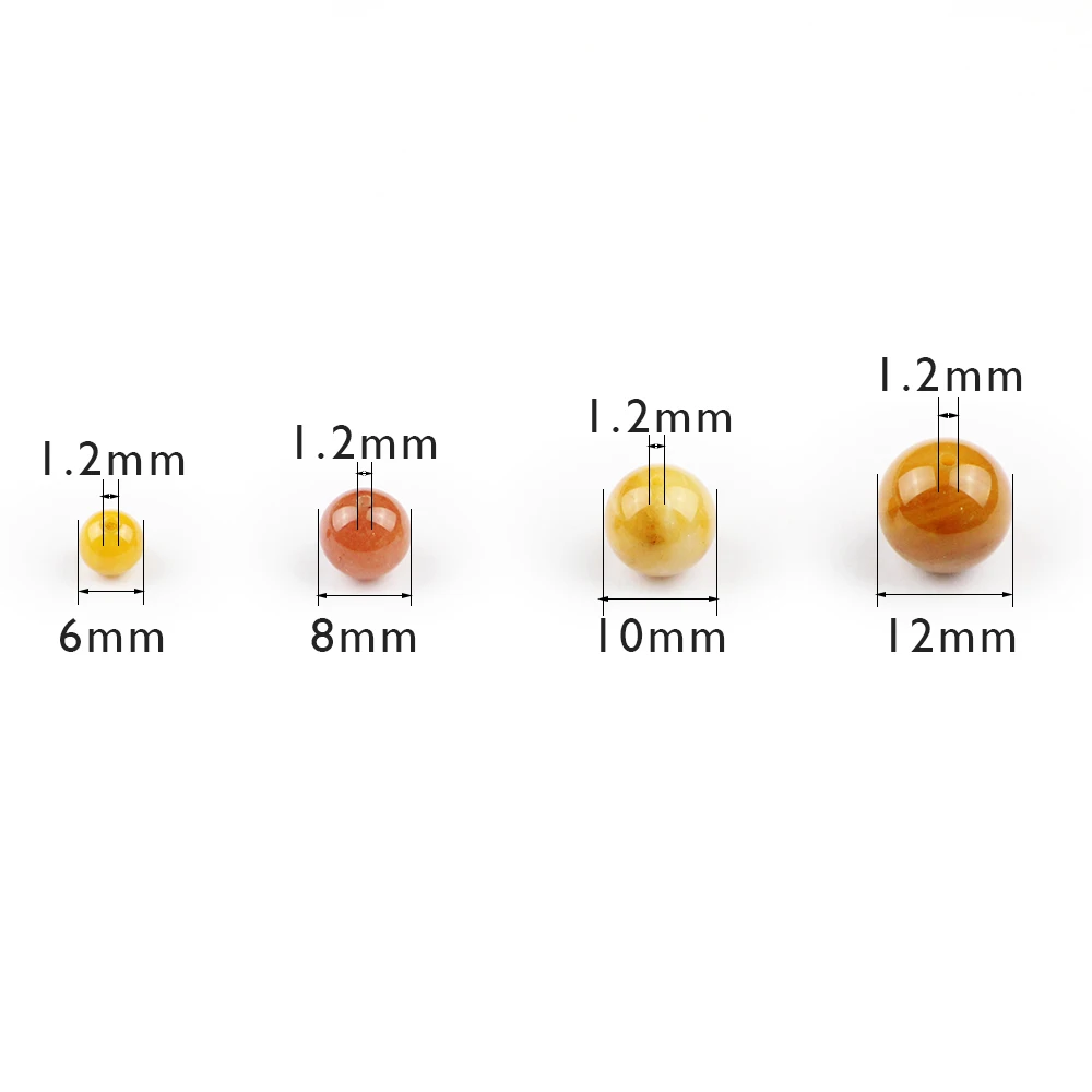 

Golden Finch Stone Beads 6 8 10 12mm Smooth Charm Round Loose Ball For Trendy Jewelry Making DIY Bracelet Accessories Wholesale