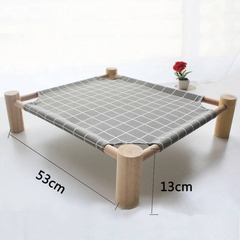 

Pet Bed For Cat Dog Summer Breathable Detachable Cot Raised Cat Kitty Puppy Nest Bed Durable Canvas Pine Wood Stand