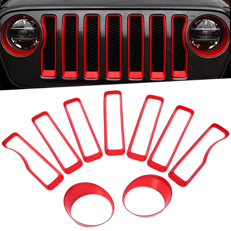 Автомобильная наклейка для Jeep Wrangler JL 2018 2019 ABS передняя декоративные решетки