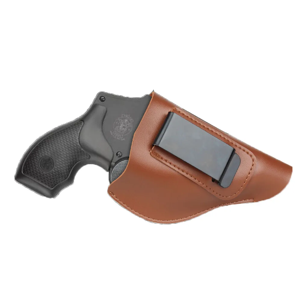 Brown Кобура из спилка для J Frame Revolver Телец Ругер S& W Тактический Универсальный скрытый ремень кобура iwb S& W Модель 60/640 - Цвет: Brown
