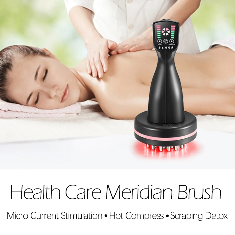 

Micro-current EMS Meridian Scraper Body Detoxification Brush Hot Compress Massage Gua Sha Scraping Therapy Ease Chronic Pain