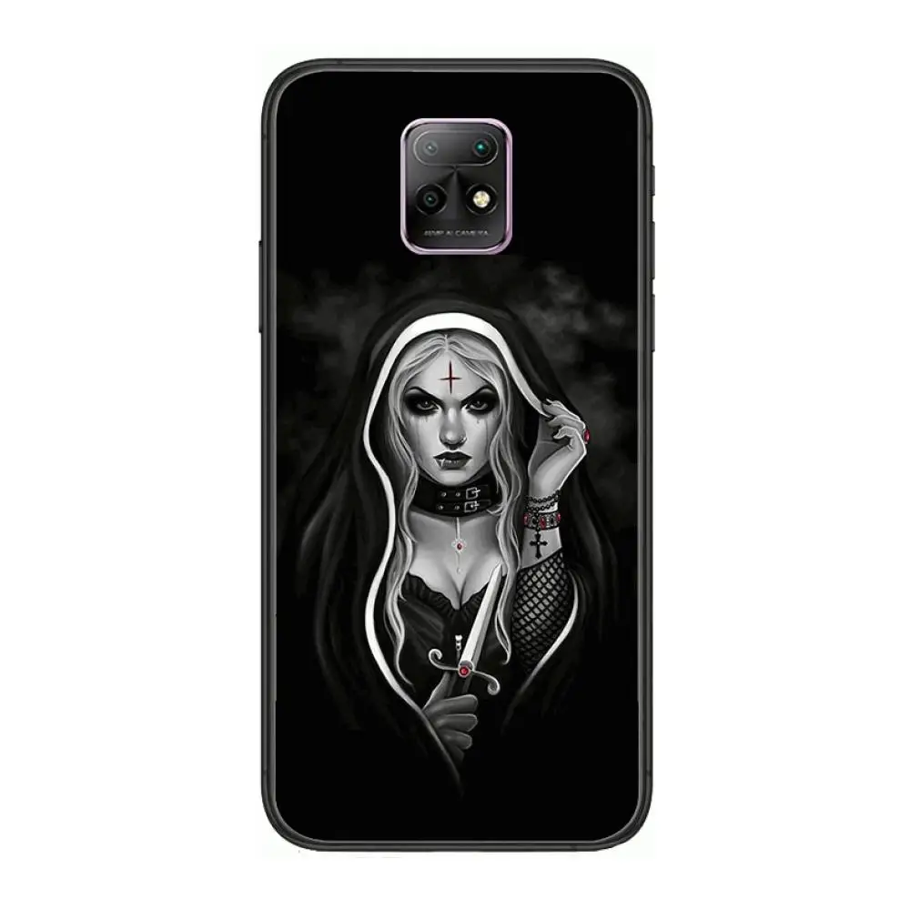 

Sister Style Nun Sexy Girl Phone Case For XiaoMi Redmi 10X 9 8 7 6 5 A Pro S2 K20 T 5G Y1 Anime Black Cover Silicone Back Prett