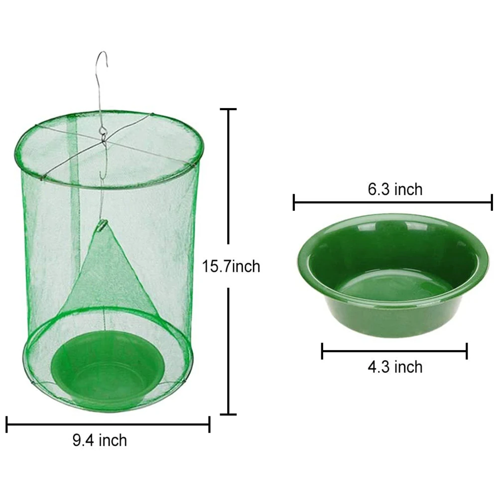 

2pcs/4pcs Outdoor Pest Hanging Fly Traps Reusable Hanging Fly Catcher Portable Flies Cage Eco-friendly Safety Flytrap Cage Net