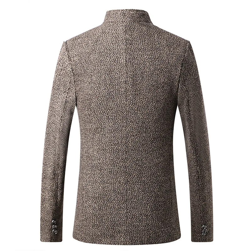 Мужская приталенная однотонная куртка Свадебная одежда мужской блейзер с